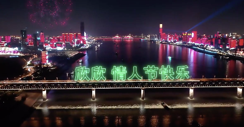 编号：141城市夜景航拍大桥霓虹灯
